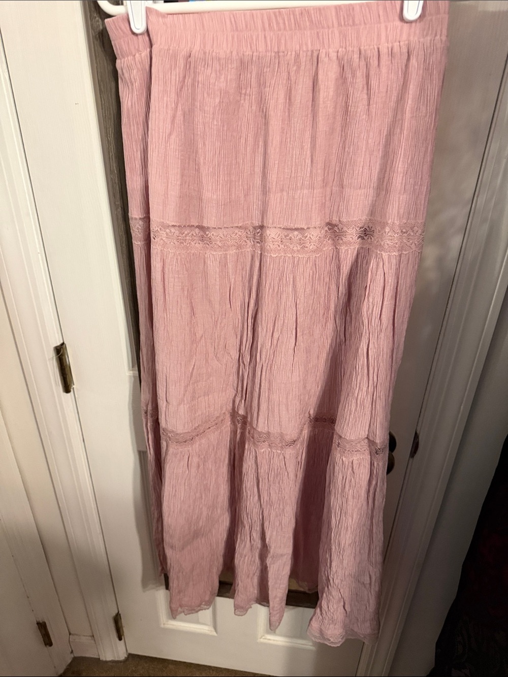 Fashion Nova Blush Pink Tiered Maxi Skirt
